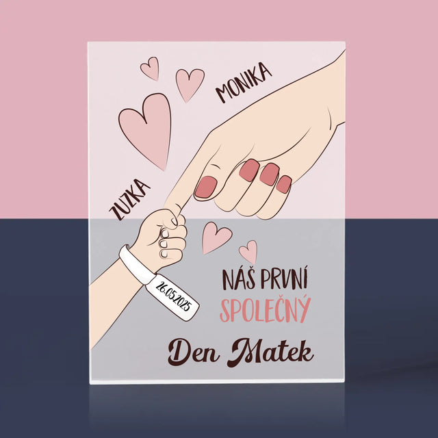 Jméno A Nápis: První Společný Den Matek - Akrylový Blok