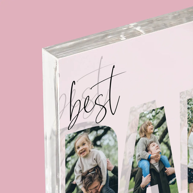Slovo Z Fotek: Best Dad Ever S Podpisem - Akrylový Blok