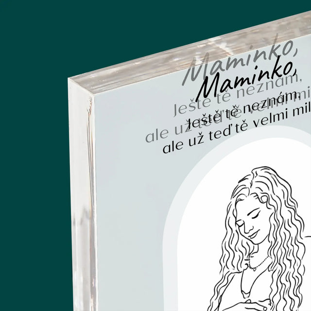 Fotka S Textem: Lineart Pro Maminku - Akrylový Blok