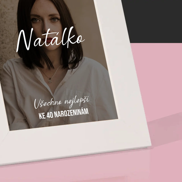 Fotka S Textem: 40. Narozeniny Všechno Nejlepší - Fotorámeček
