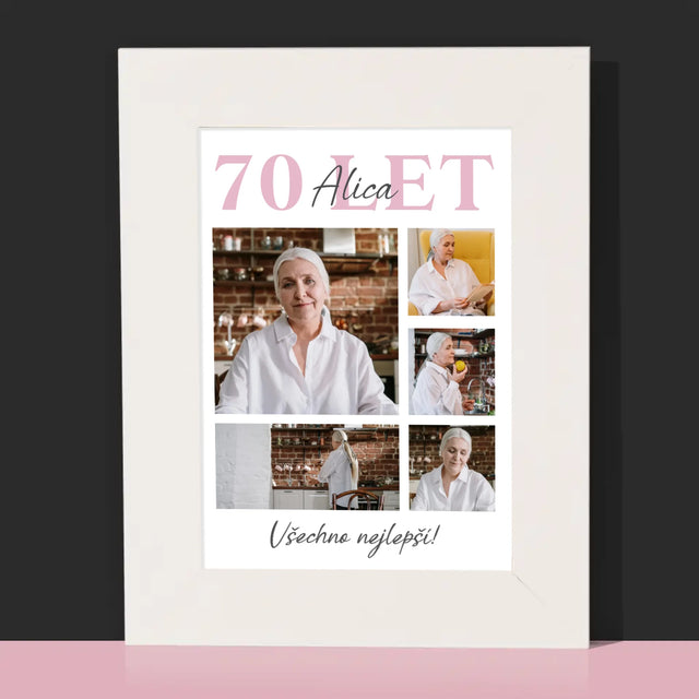 Fotokoláž: 70 Let Všechno Nejlepší  - Fotorámeček