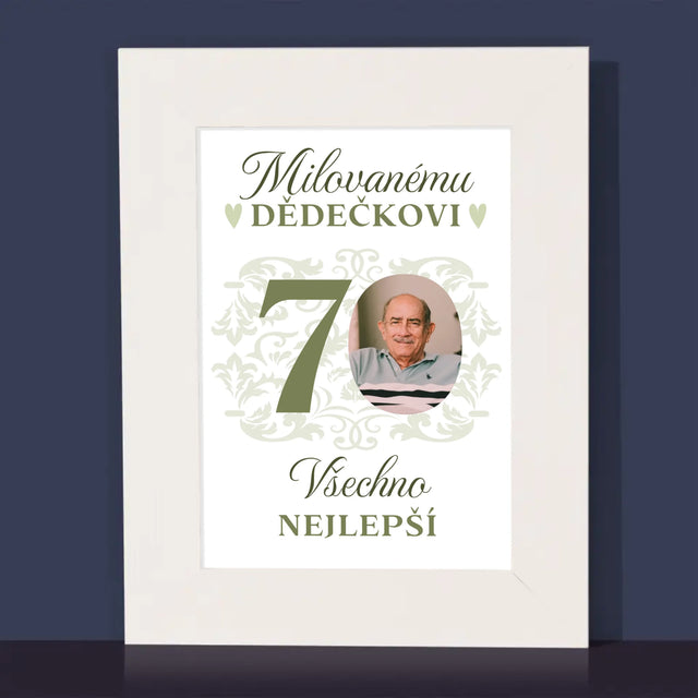 Fotka S Textem: Milovanému Dědečkovi Všechno Nejlepší - Fotorámeček