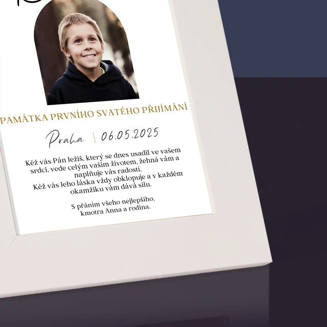 Fotka S Textem: Památka Přijímání Klasická - Fotorámeček