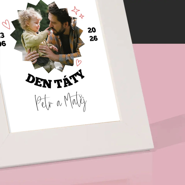 Fotka S Textem:  První Den Táty Spolu - Fotorámeček