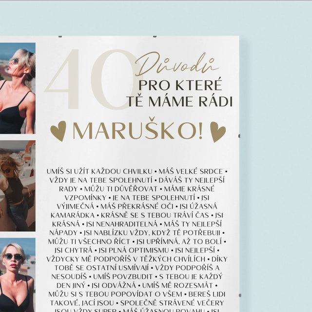 Fotokoláž: 40 Důvodů - Plakát