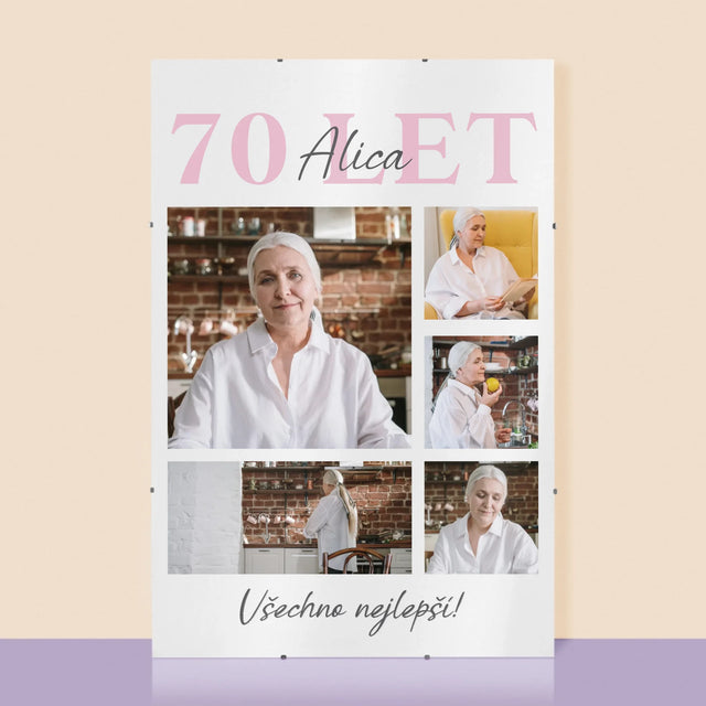 Fotokoláž: 70 Let Všechno Nejlepší  - Plakát