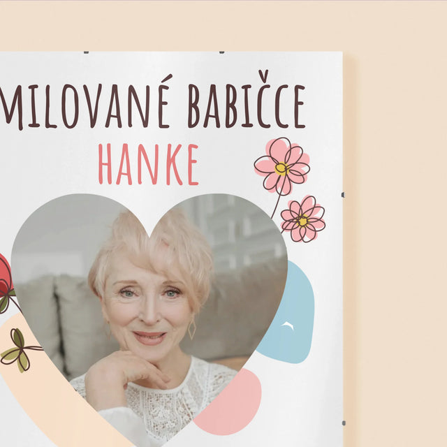 Fotka S Textem: Milované Babičce K Narozeninám - Plakát
