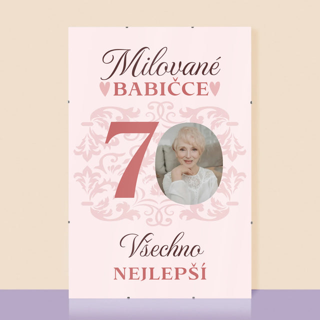 Fotka S Textem: Milované Babičce Všechno Nejlepší - Plakát
