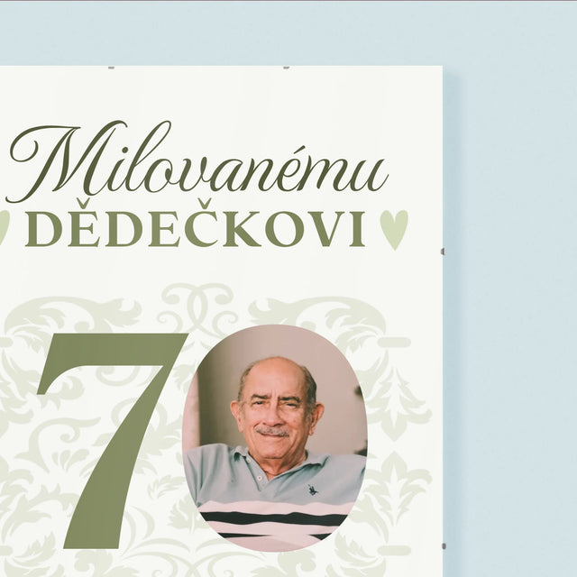 Fotka S Textem: Milovanému Dědečkovi Všechno Nejlepší - Plakát