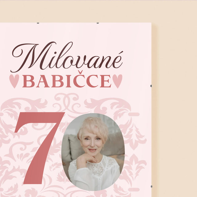 Fotka S Textem: Milované Babičce Všechno Nejlepší - Plakát