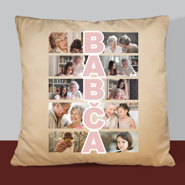 Fotokoláž: Babička - Polštář