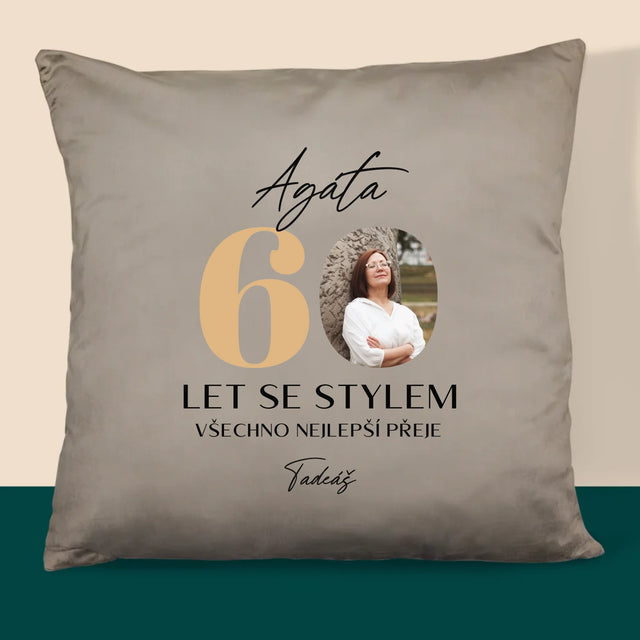 Fotka S Textem: 60 Let Se Stylem - Polštář