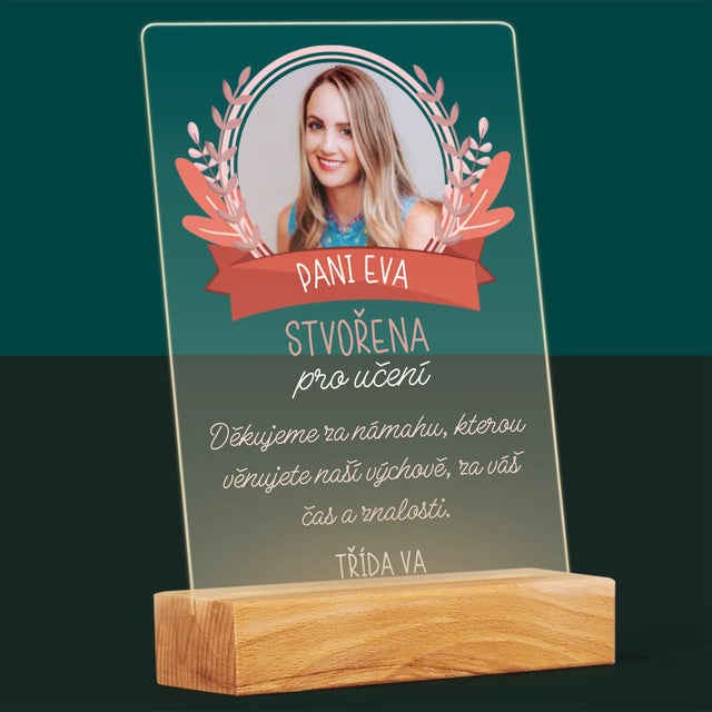 Fotka A Textem: Stvořena Pro Učení - Tisk Na Akrylovém Skle