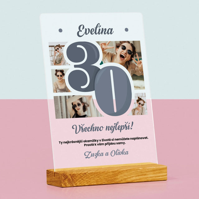 Fotokoláž: 30 Nejkrásnější Chvíle - Tisk Na Akrylovém Skle