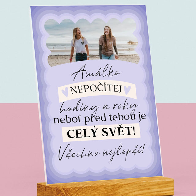 Fotka S Textem: Nepočítej Hodiny A Roky - Tisk Na Akrylovém Skle