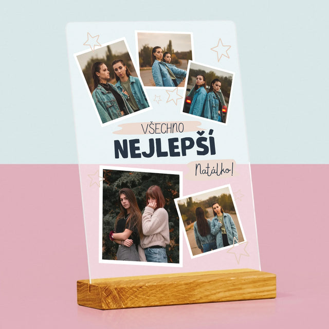 Fotokoláž: Všechno Nejlepší Hvězdy - Tisk Na Akrylovém Skle