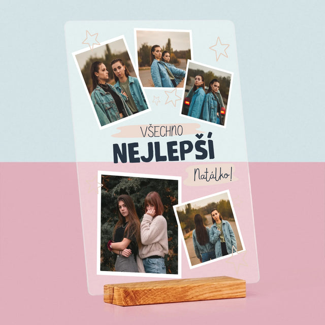 Fotokoláž: Všechno Nejlepší Hvězdy - Tisk Na Akrylovém Skle