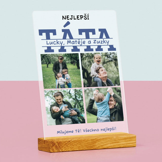 Fotokoláž: Nejlepší Táta Jména - Tisk Na Akrylovém Skle