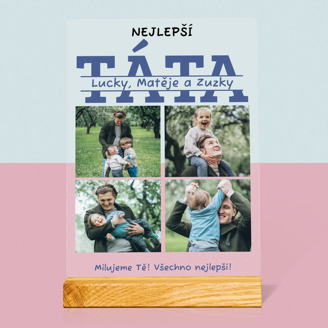 Fotokoláž: Nejlepší Táta Jména - Tisk Na Akrylovém Skle