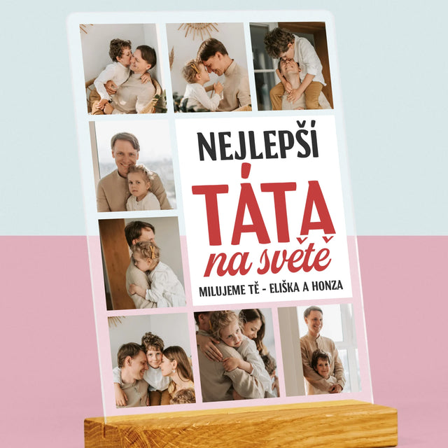 Fotokoláž: Nejlepší Táta Na Celém Světě - Tisk Na Akrylovém Skle