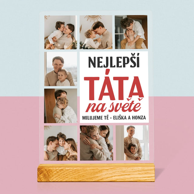 Fotokoláž: Nejlepší Táta Na Celém Světě - Tisk Na Akrylovém Skle