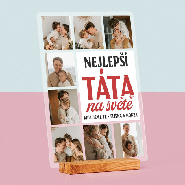 Fotokoláž: Nejlepší Táta Na Celém Světě - Tisk Na Akrylovém Skle