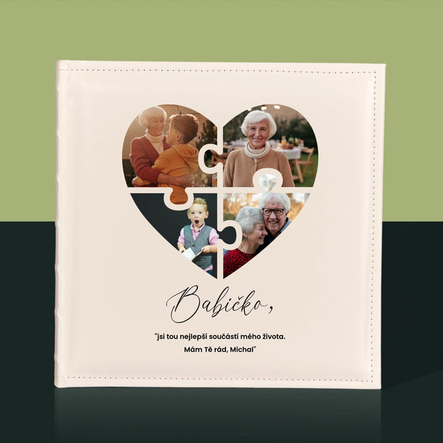 Fotokoláž: Puzzle Srdce Pro Babičku - Fotoalbum