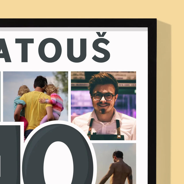 Fotokoláž: 40 Let - Tisk V Rámečku