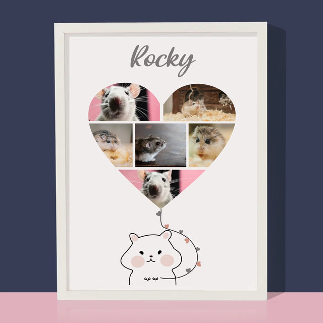 Fotokoláž: Křeček  - Tisk V Rámečku