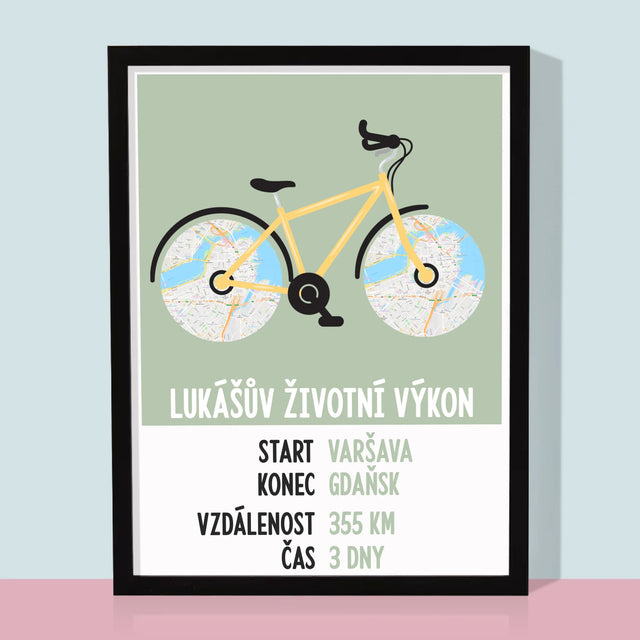 Mapa Města: Cyklistický Rekord - Tisk V Rámečku
