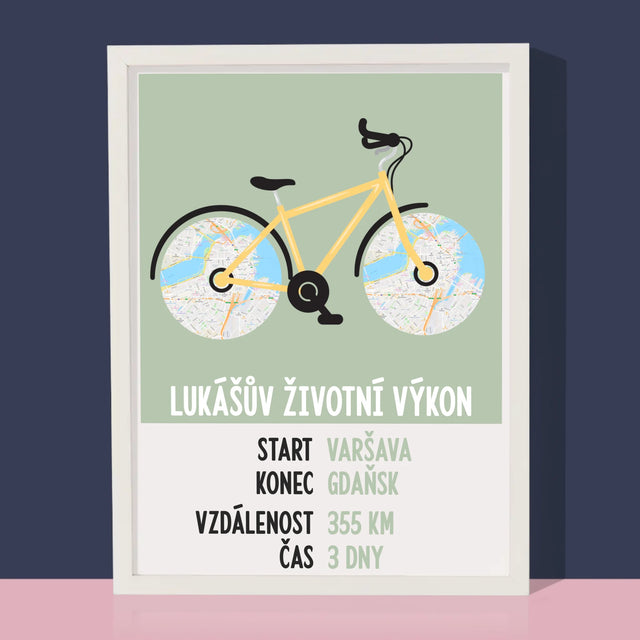 Mapa Města: Cyklistický Rekord - Tisk V Rámečku