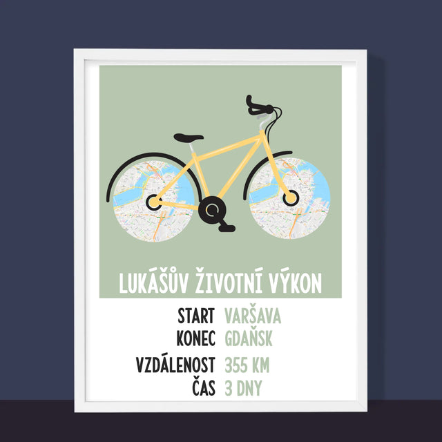 Mapa Města: Cyklistický Rekord - Tisk V Rámečku