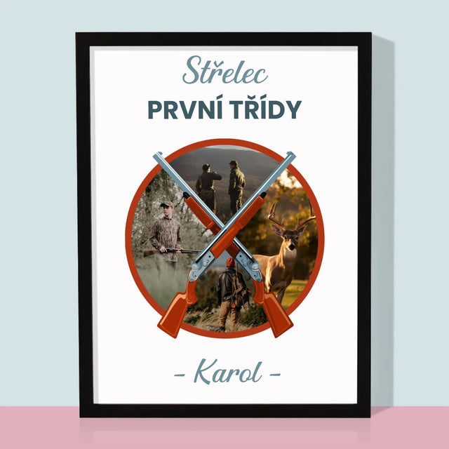 Fotokoláž: Střelec První Třídy - Tisk V Rámečku