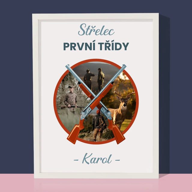 Fotokoláž: Střelec První Třídy - Tisk V Rámečku