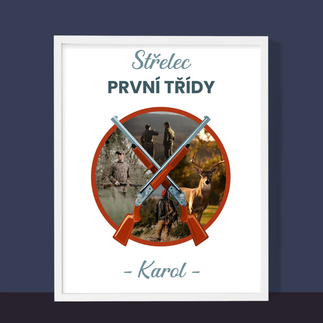 Fotokoláž: Střelec První Třídy - Tisk V Rámečku