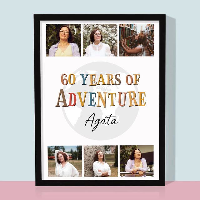 Fotokoláž: 60 Years Of Adventure - Tisk V Rámečku