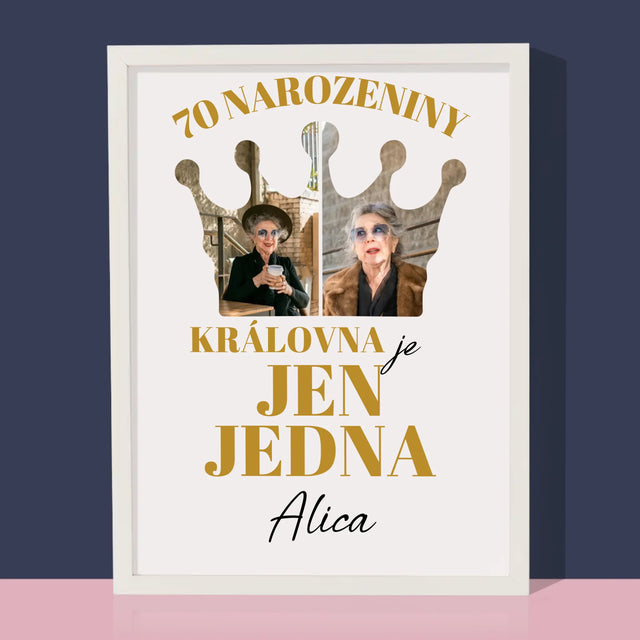 Tvar Z Fotek: 70. Narozeniny Královna - Tisk V Rámečku
