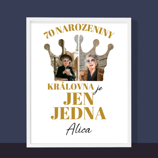 Tvar Z Fotek: 70. Narozeniny Královna - Tisk V Rámečku