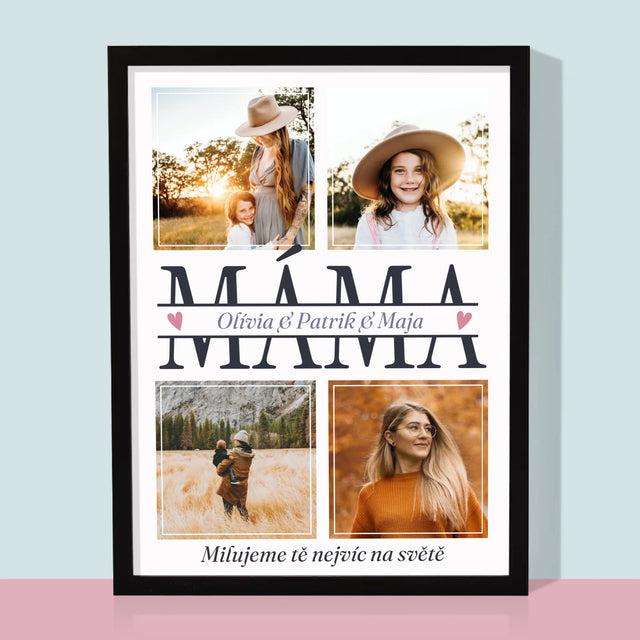 Fotokoláž: Máma Jména - Tisk V Rámečku