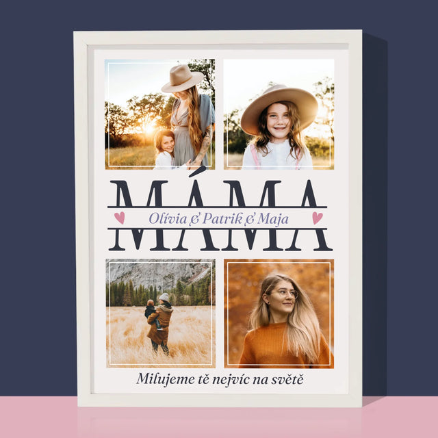 Fotokoláž: Máma Jména - Tisk V Rámečku