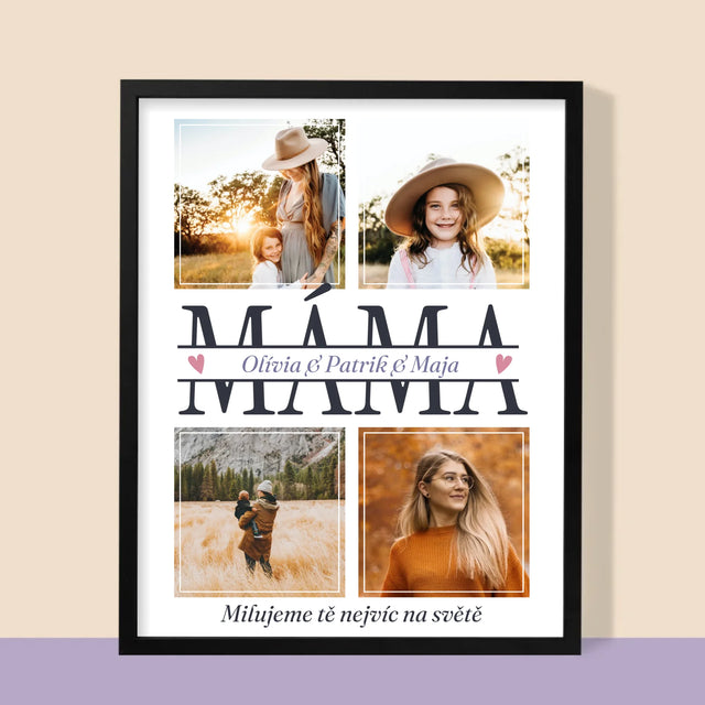 Fotokoláž: Máma Jména - Tisk V Rámečku