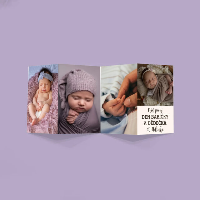 Fotka S Textem: První Den Babičky A Dědečka - Velká Harmonika Z Fotografií