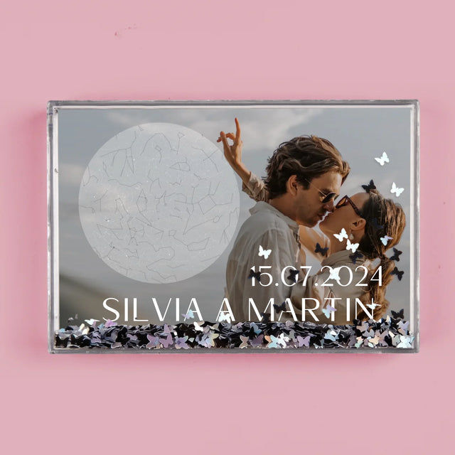 Hvězdná Mapa: Svatba - Sněžící Fotorámeček