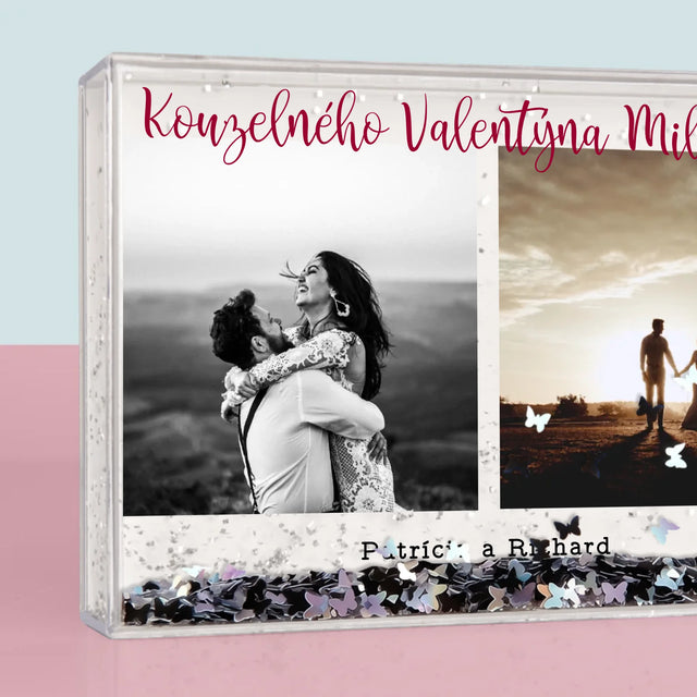 Fotokoláž: Kouzelného Valentýna - Sněžící Fotorámeček