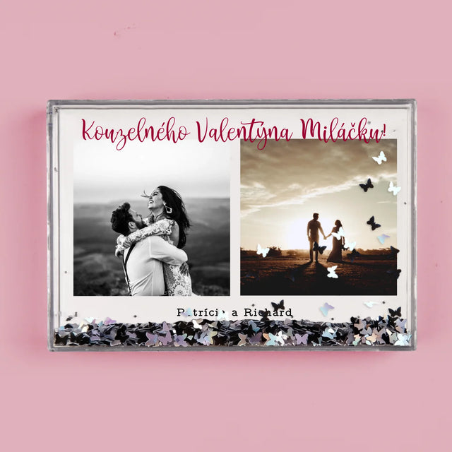 Fotokoláž: Kouzelného Valentýna - Sněžící Fotorámeček