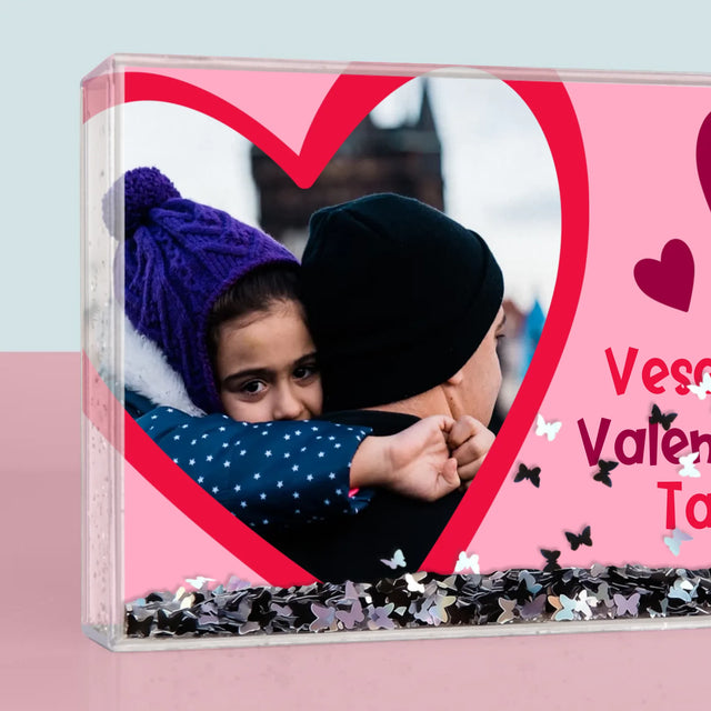 Fotka S Textem: Valentýn Pro Tátu - Sněžící Fotorámeček