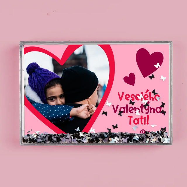 Fotka S Textem: Valentýn Pro Tátu - Sněžící Fotorámeček