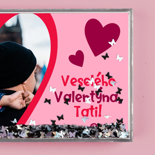 Fotka S Textem: Valentýn Pro Tátu - Sněžící Fotorámeček