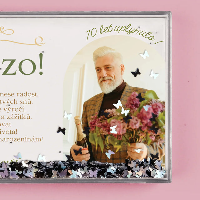 Fotka S Textem: 70 Let Uplynulo  - Sněžící Fotorámeček