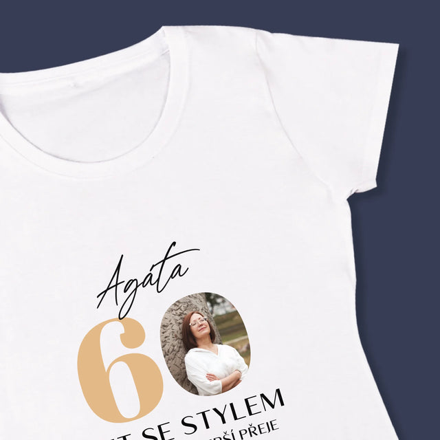 Fotka S Textem: 60 Let Se Stylem - Damské Tričko